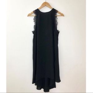 Little black dress lace and high low hem